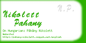 nikolett pahany business card